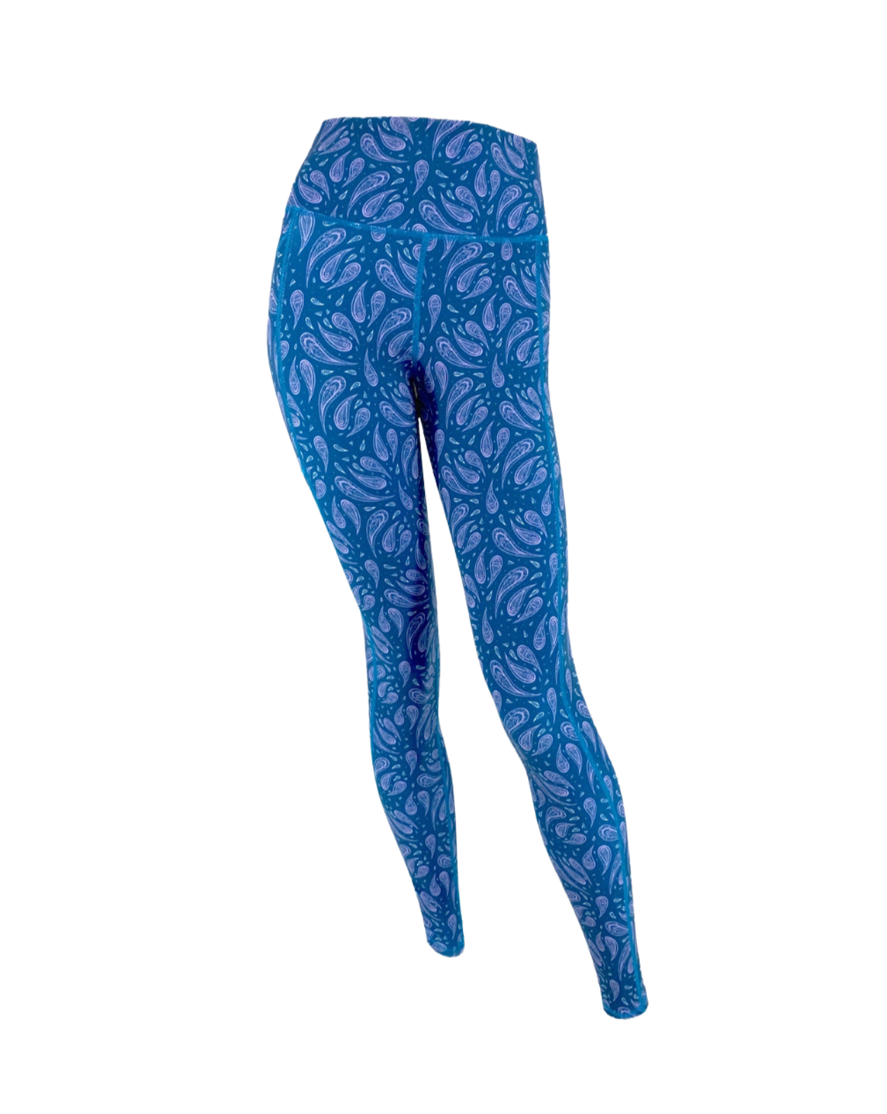 Women's Cardio Fitness Plus Size Leggings with Pocket - Blue/Print