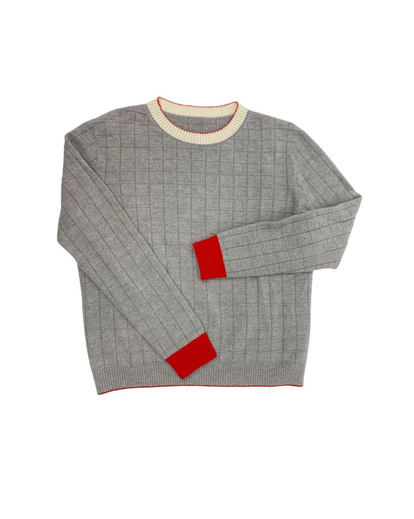 Windowpane Cashmere Crew Women's